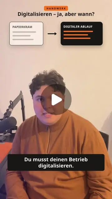 Reel cover: Tarik at a microphone, subtitle “You have to digitalise your business.”