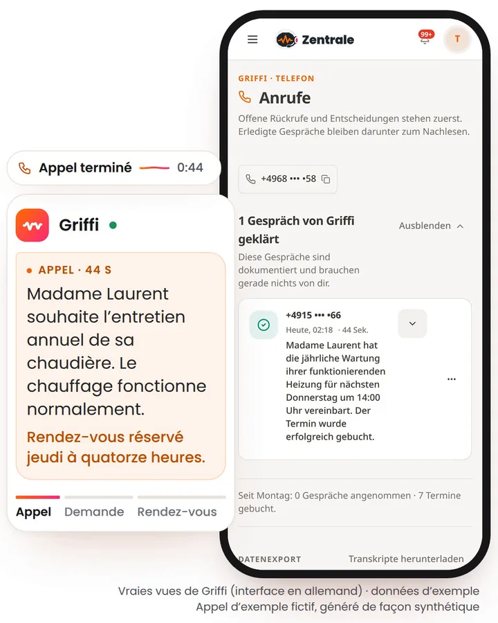 Prise de rendez-vous : entretien